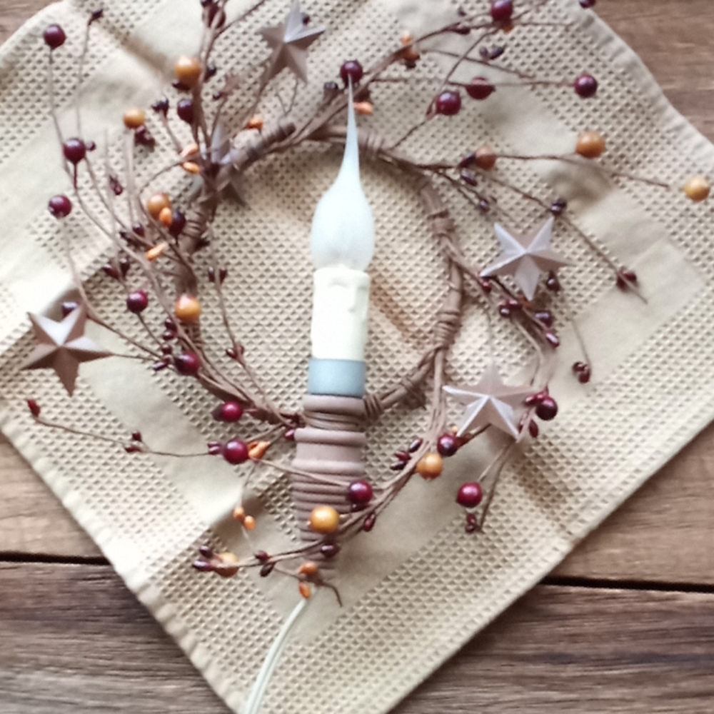 Berry Vine Electric Candle Wreath